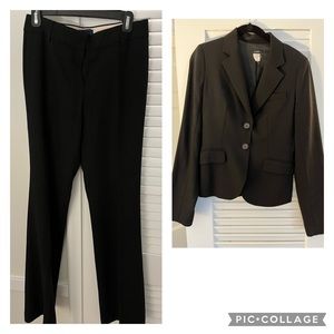 J crew black wool crepe suit 2 tall 2T